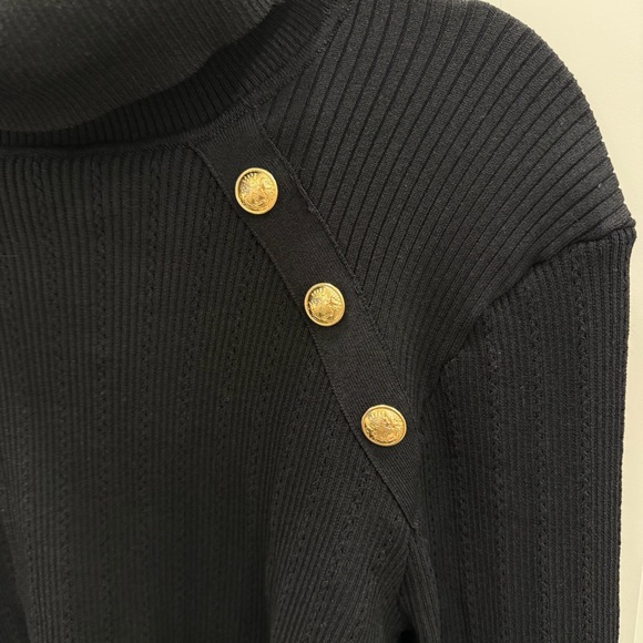Express Military Sweater Gold Buttons Long Sleeve Set of 2 Cream and Black XL - Picture 7 of 14